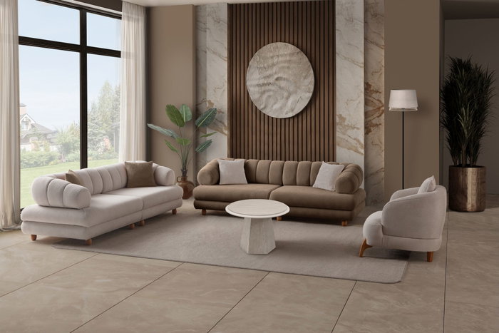 Atelier Del Sofa Gloria - Sofá de 3 plazas Latte